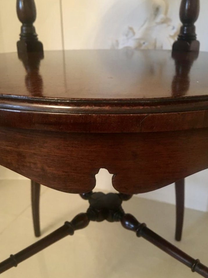 Antique Victorian Mahogany Lamp Table - Image 8